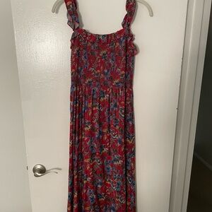 Natural Life Floral Red and Blue Dress sundress size medium